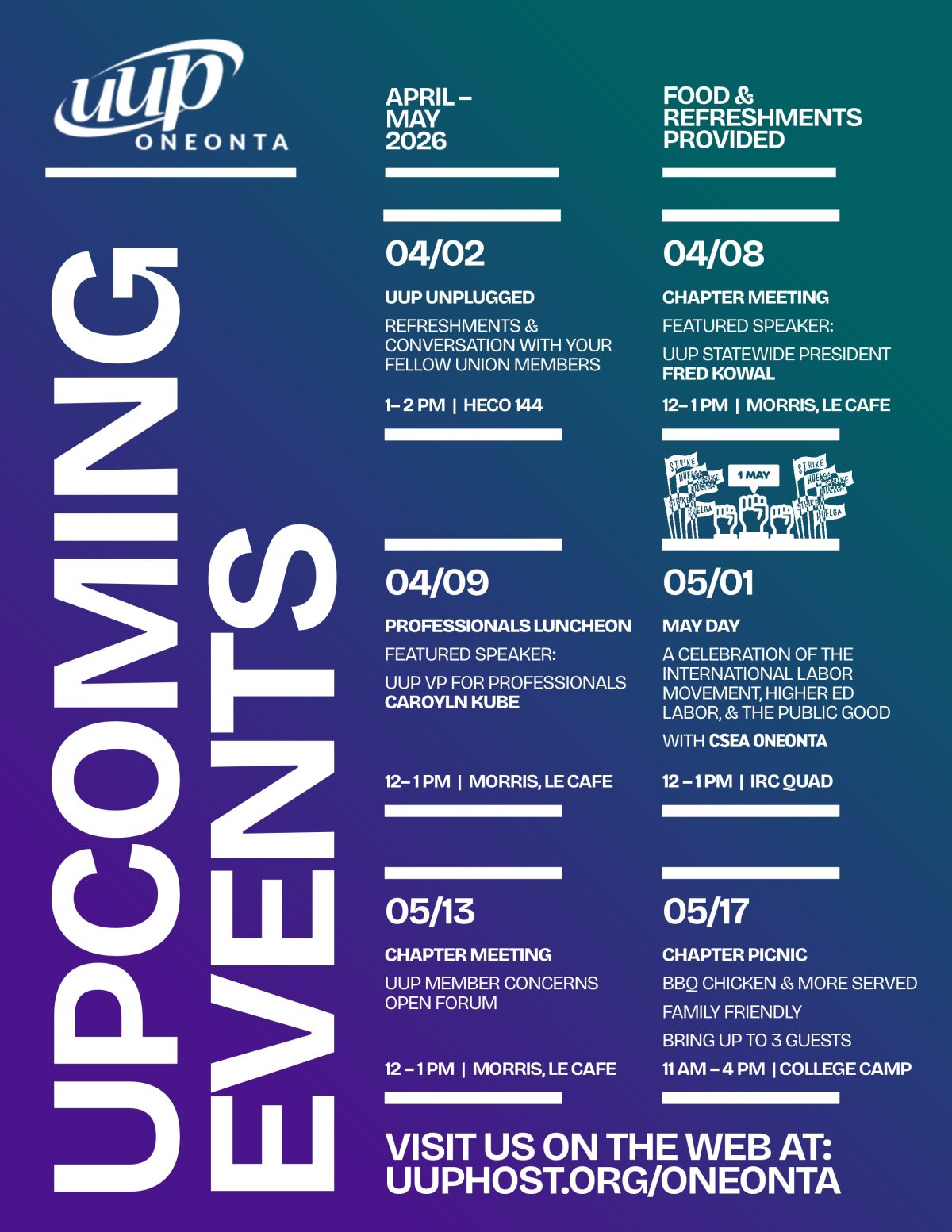 April & May Chapter Events