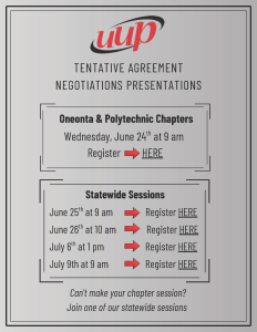 Tenatative agreement negotiation presentations sessions flyer