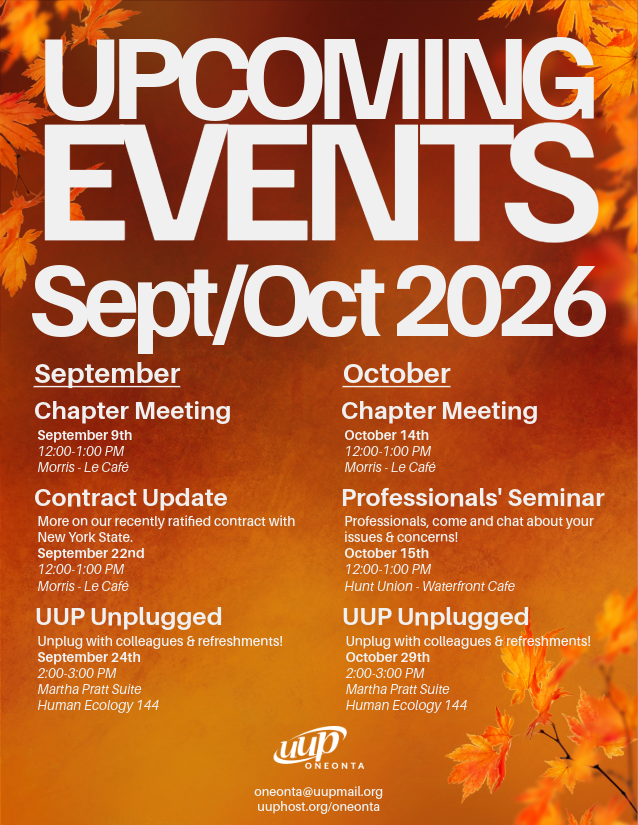 September & October 2026 Events